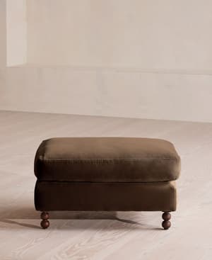 Audrey Rectangle Ottoman - Sofa - Velvet - Chocolate - Hover Image