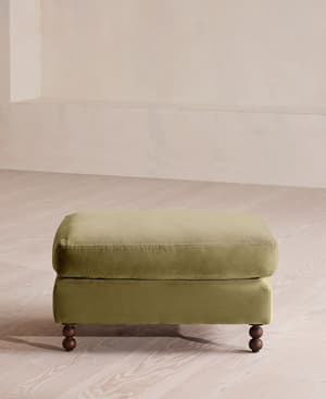 Audrey Rectangle Ottoman - Velvet - Lichen - Hover Image