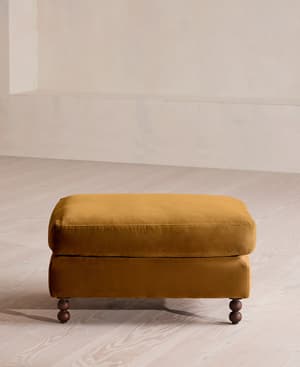 Audrey Rectangle Ottoman - Velvet - Mustard - Hover Image