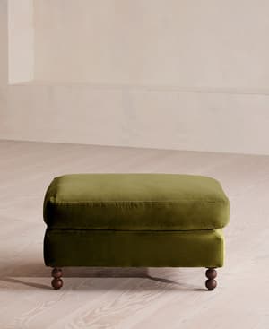 Audrey Rectangle Ottoman - Velvet - Olive - Hover Image