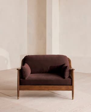 Atlanta Loveseat - Velvet - Aubergine - UK - Hover Image