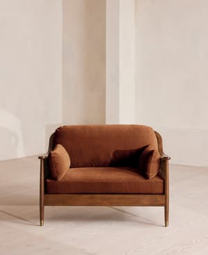 Atlanta Loveseat - Velvet - Cinnamon - UK - Hover Image