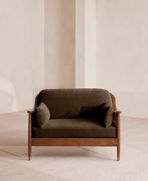Atlanta Loveseat - Velvet - Chocolate - Hover Image