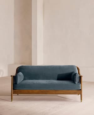 Atlanta Three Seater Sofa - Velvet - Grey Blue - US - Hover Image