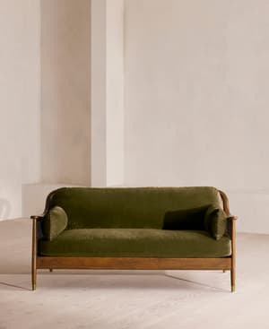 Atlanta Three Seater Sofa - Velvet - Olive - US - Listing Image