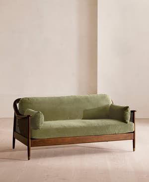 Atlanta Three Seater Sofa - Velvet - Lichen - Listing Image