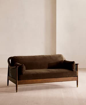 Atlanta Three Seater - Velvet - Chocolate Brown - Listing Image
