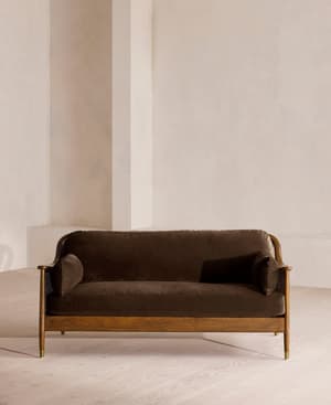 Atlanta Three Seater - Velvet - Chocolate Brown - Hover Image