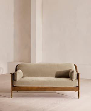 Atlanta Three Seater - Velvet - Oyster - UK - Hover Image
