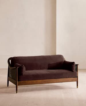 Atlanta Three Seater - Velvet - Aubergine - UK - Listing Image