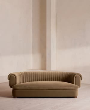 Rava Three Seater Sofa - Velvet - Truffle - UK - Listing Image