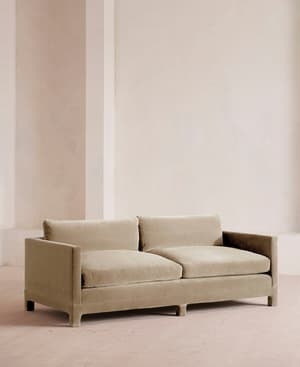 Ashford Three Seater Sofa - Velvet - Oyster - UK - Hover Image