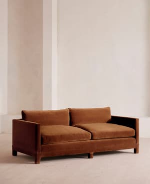 Ashford Three Seater Sofa - Velvet - Cinnamon - US - Hover Image