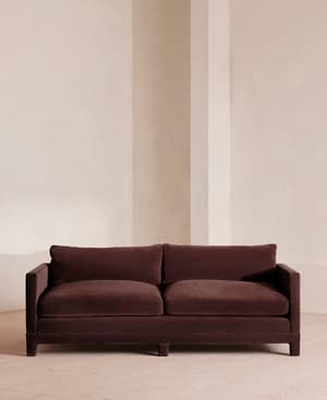 Ashford Three Seater Sofa - Velvet - Aubergine - US - Listing Image