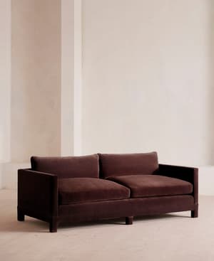 Ashford Three Seater Sofa - Velvet - Aubergine - US - Hover Image