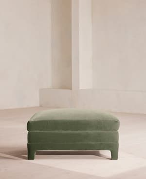 Ashford Ottoman - Velvet - Seafoam - UK - Hover Image