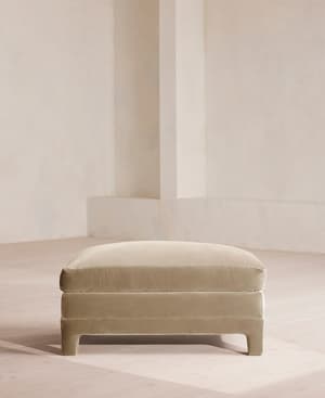 Ashford Ottoman - Velvet - Oyster - US - Hover Image