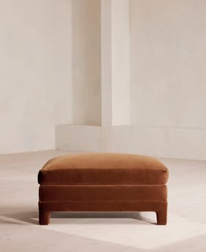 Ashford Ottoman - Velvet - Cinnamon - UK - Hover Image