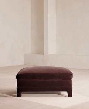 Ashford Ottoman - Velvet - Aubergine - UK - Hover Image