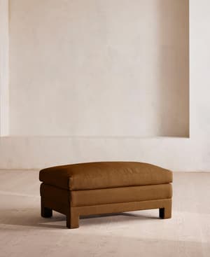 Ashford Ottoman - Linen - Terracotta - UK - Listing Image