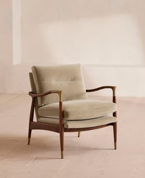 Theodore Armchair - Velvet - Oyster - UK - Listing Image
