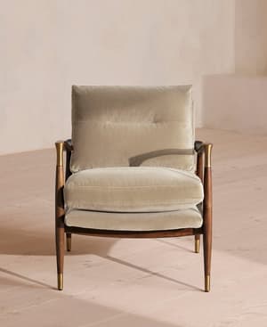 Theodore Armchair - Velvet - Oyster - US - Hover Image