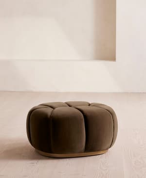 Garret Footstool - Velvet - Chocolate - US - Listing Image