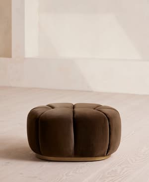 Garret Footstool - Velvet - Chocolate - US - Hover Image