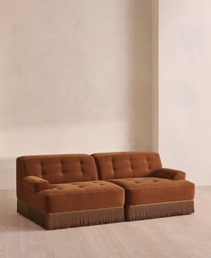 Elowen Modular Sofa - Three Seater - Velvet - Cinnamon - UK - Listing Image