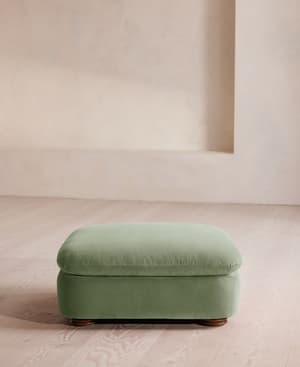 Rava Ottoman - Velvet - Seafoam - UK - Listing Image