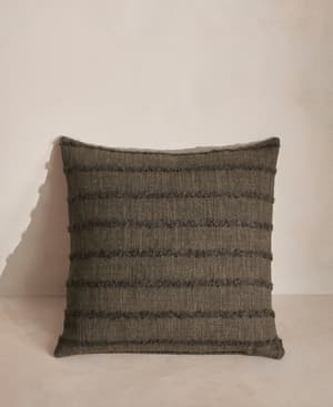 Victor Square Cushion - Chocolate Stripe - Listing Image