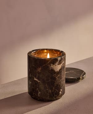 Leather & Oud Candle - Dark Emperador Marble - 250g - Member Exclusive - Hover Image