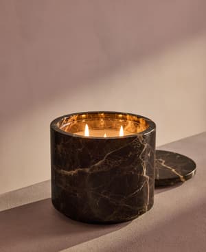 Leather & Oud Candle - Dark Emperador Marble - 660g - Member Exclusive - Hover Image