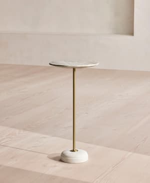 Fleet Side Table - Small - Terra Bianca Marble - Listing Image