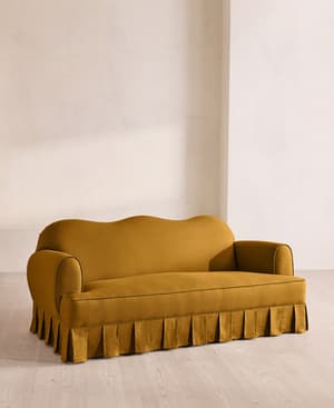 Madelyn Three Seater Sofa - Linen - Turmeric - US - Listing Image