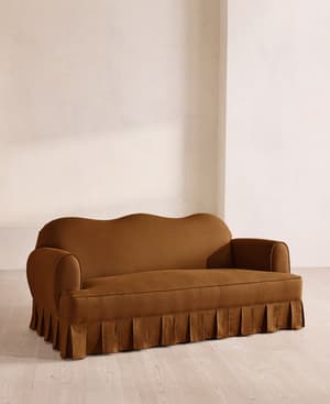 Madelyn Three Seater Sofa - Linen - Terracotta - UK - Listing Image