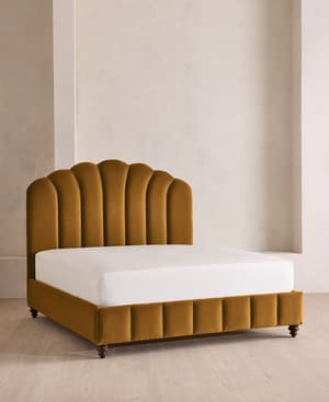 Manette Bed - with Twisted Cord - Full - Velvet - Mustard - US - Listing Image