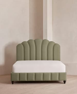 Manette Bed - with Twisted Cord - Double - Linen - Sage - Hover Image