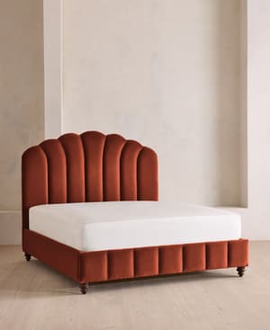 Manette Bed - with Twisted Cord - Double - Velvet Rust - Listing Image