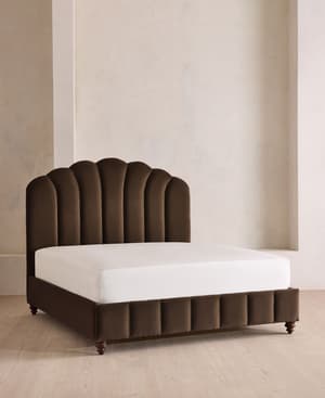 Manette Bed - with Twisted Cord - Double - Velvet - Chocolate - Listing Image
