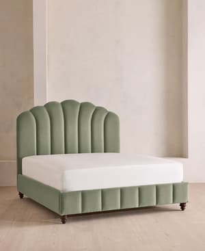 Manette Bed - with Twisted Cord - Double - Velvet - Seafoam - UK - Listing Image