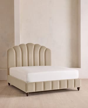 Manette Bed - with Twisted Cord - Full - Velvet - Oyster - US - Listing Image