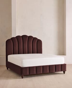 Manette Bed - with Twisted Cord - Full - Velvet - Aubergine - US - Listing Image