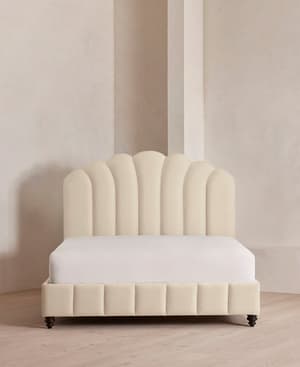 Manette Bed - with Twisted Cord - Double - Linen - Bisque - Hover Image
