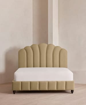 Manette Bed - with Twisted Cord - Double - Linen - Wheat - Hover Image