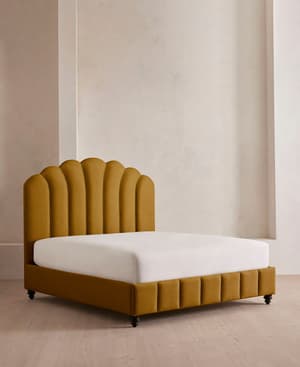 Manette Bed - with Twisted Cord - Full - Linen - Turmeric - US - Listing Image