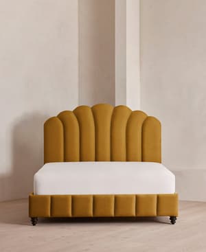 Manette Bed - with Twisted Cord - Full - Linen - Turmeric - US - Hover Image