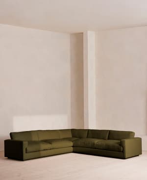 Mossley Corner Sofa - Linen - Olive - US - Listing Image
