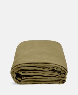 Luna Linen Duvet Cover - Olive - Double/Full - Hover Image