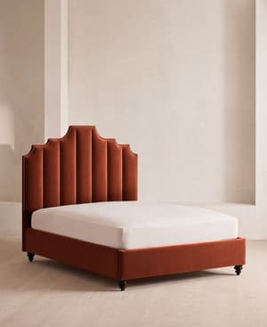 Gerrard Bed - Double - Velvet Rust - Hover Image